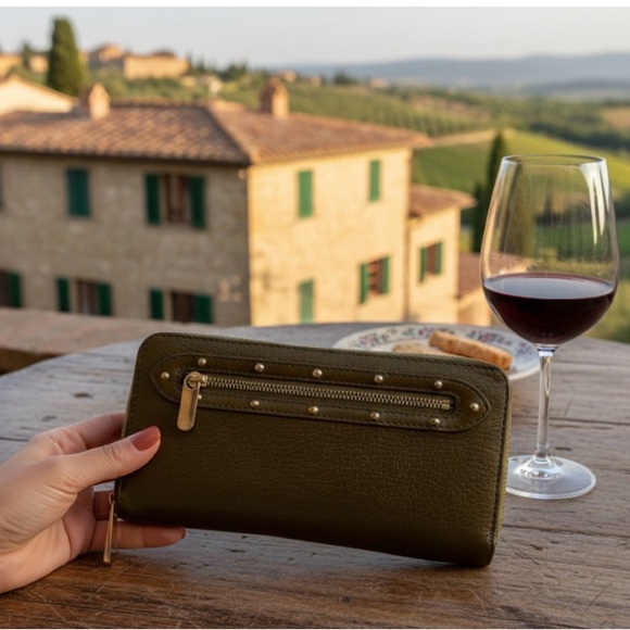 LOUIS VUITTON SUHALI Long Bronze Leather Metallic Wallet, Branded Dust Bag EUC - Picture 2 of 15